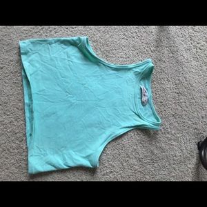 Blue halter crop top